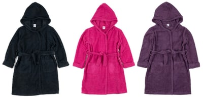 Recalled Leveret children's robes in navy, pink and purple